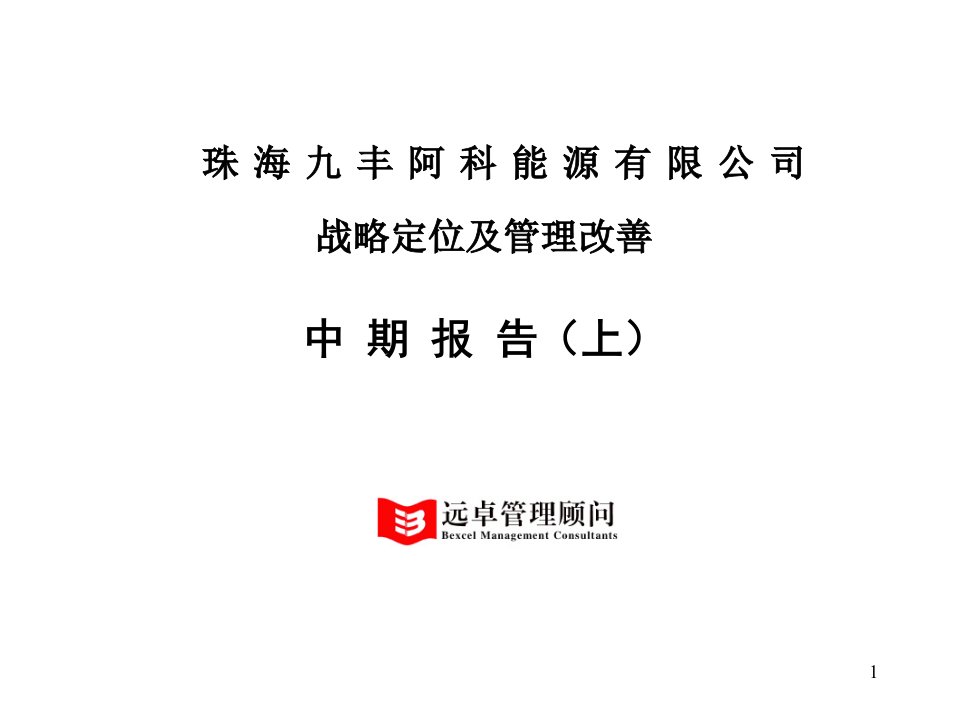 远卓《珠海九丰战略定位及管理改善中期报告(上)》