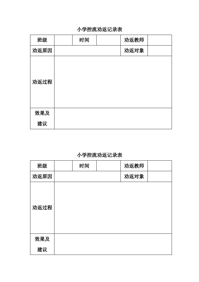 控流劝返记录