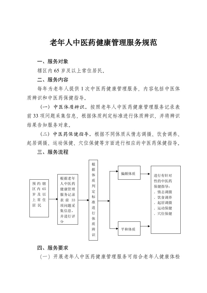 老年人中医药健康管理服务规范