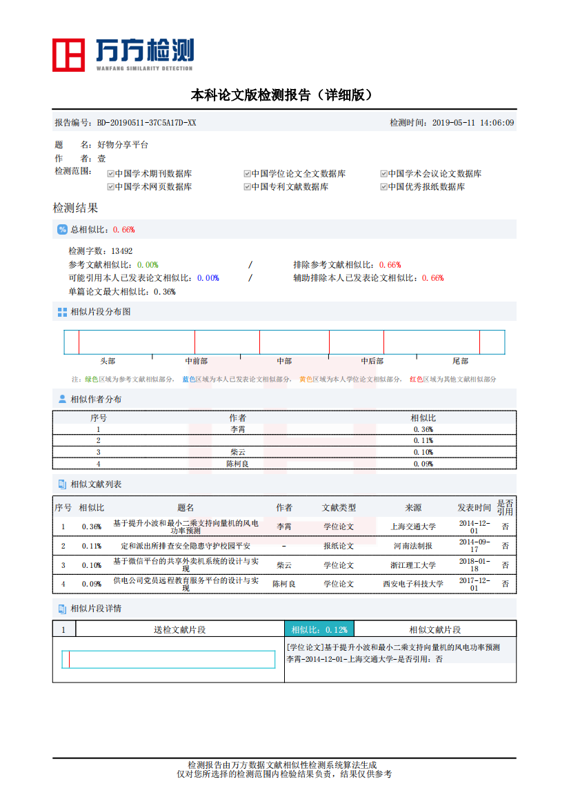 《好物分享平台》论文相似性检测报告（详细版）