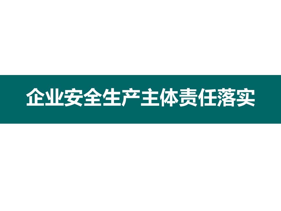 企业安全生产主体责任落实