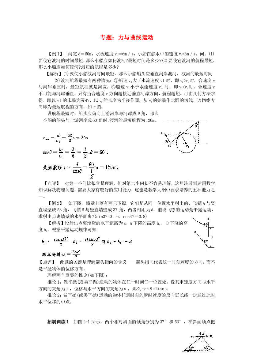 专题力与曲线运动