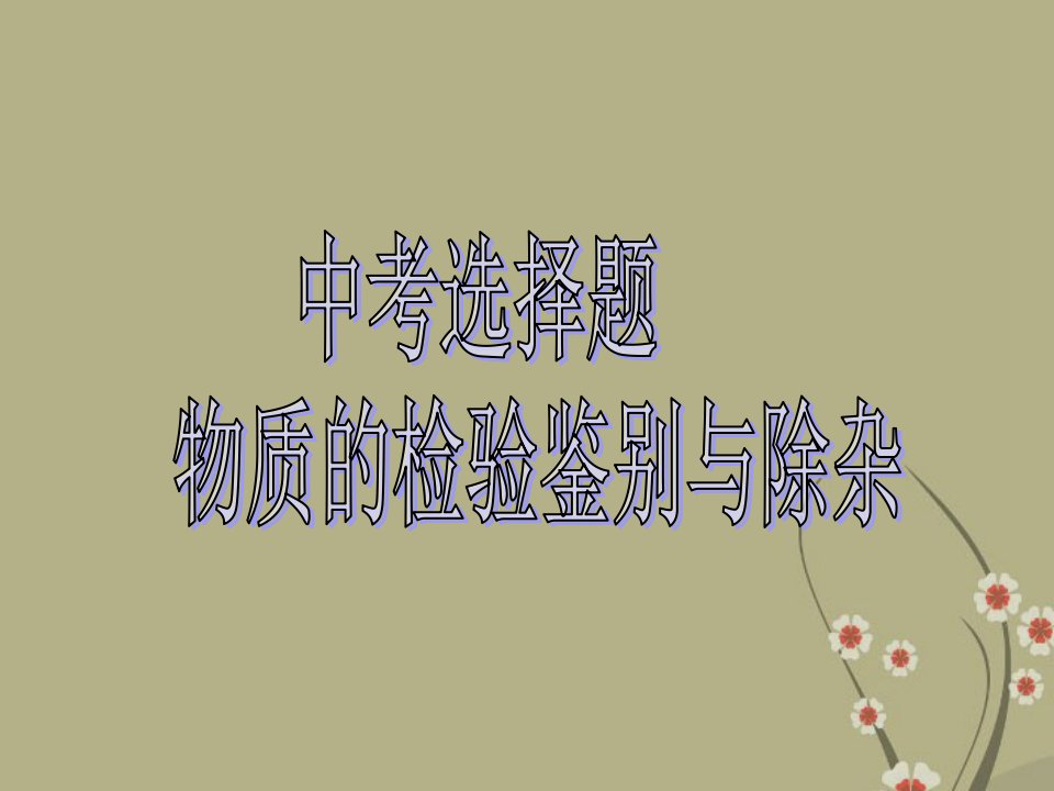 九年级化学下册-物质的检验和除杂ppt课件-人教新课标版