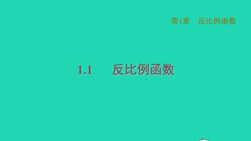 2021秋九年级数学上册第1章反比例函数1.1反比例函数习题课件新版湘教版1