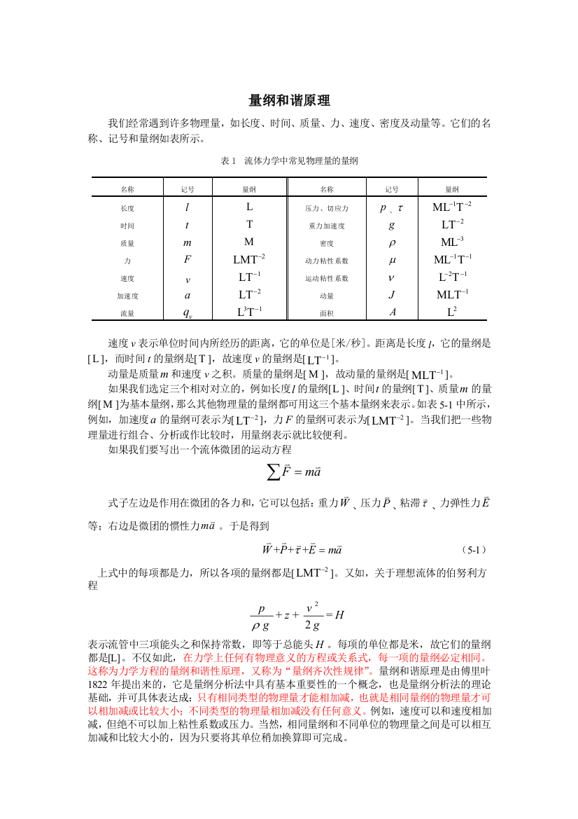 量纲分析法原理