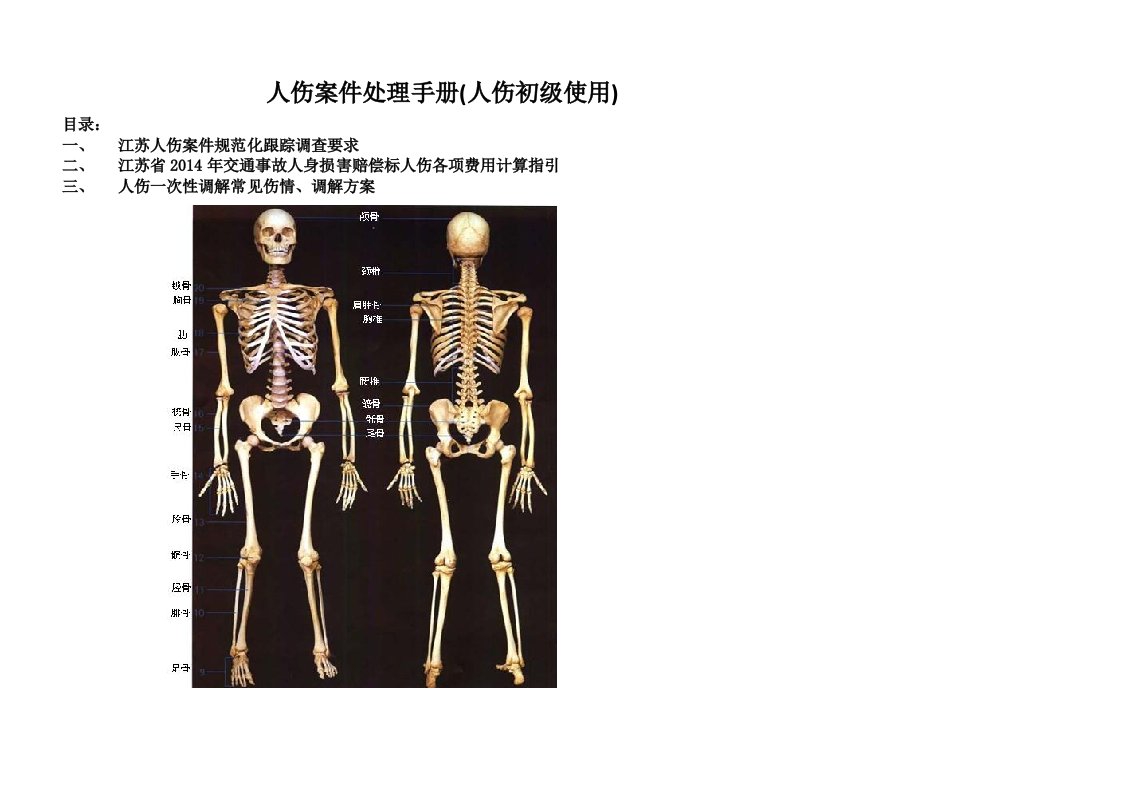 人伤案件处理手册人伤初级使用