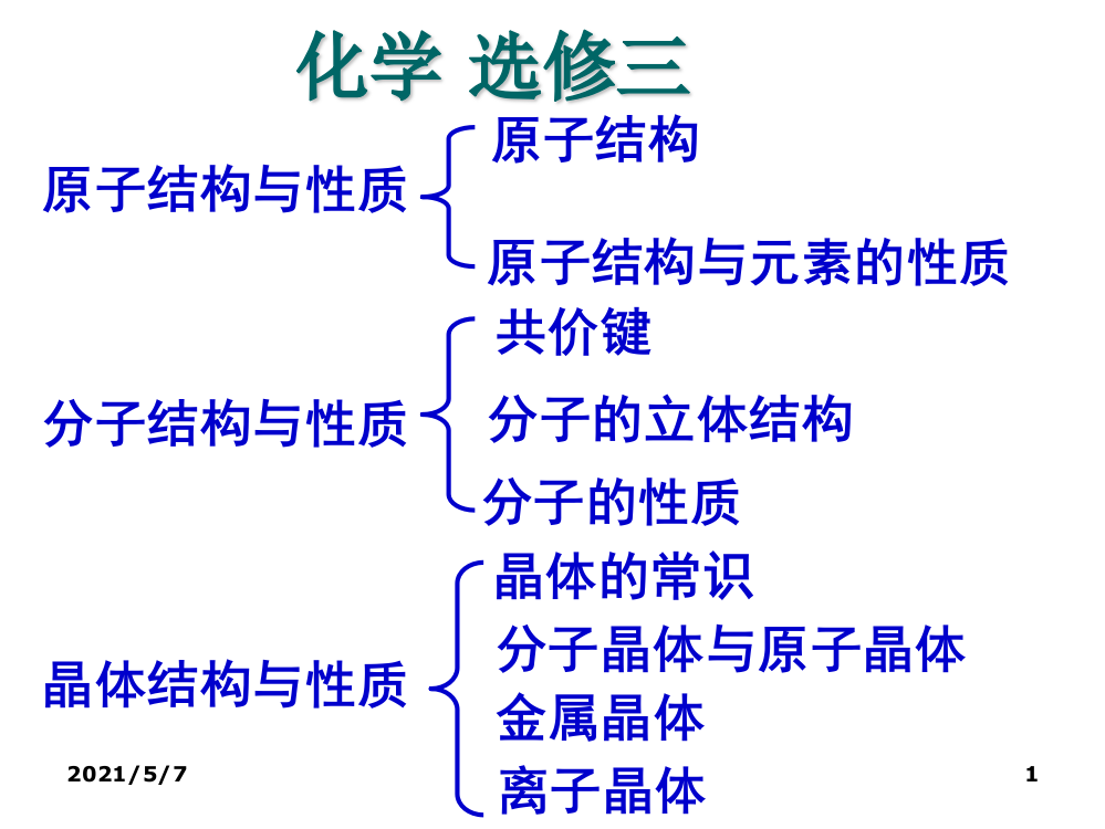 高中化学选修三--全套课件