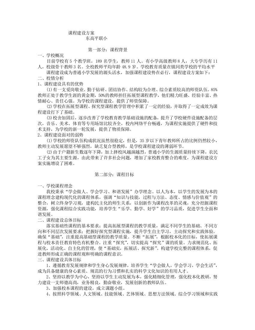 课程建设方案最新版