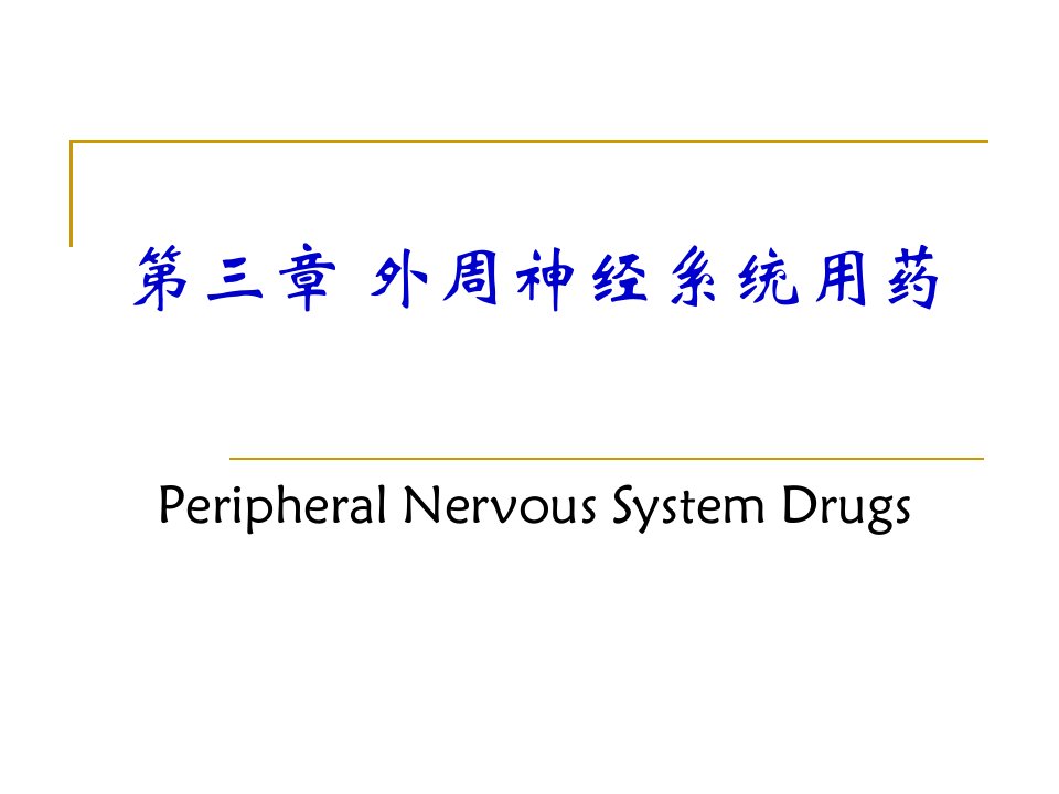 第三章外周神经系统用药2009