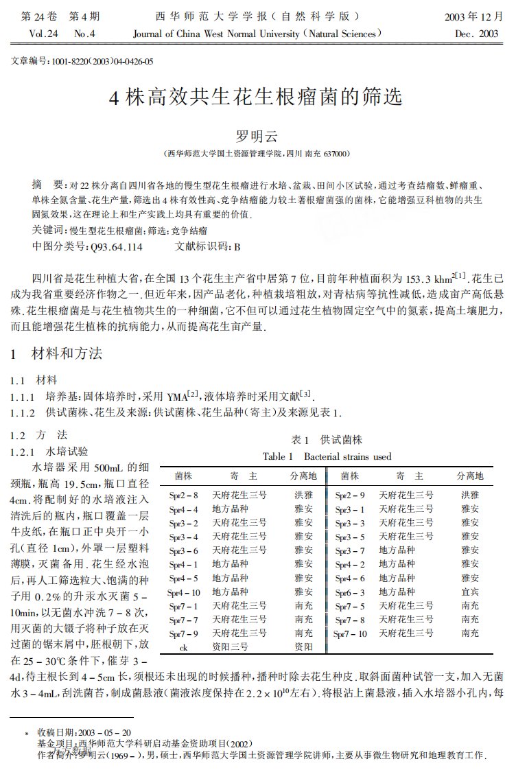 4株高效共生花生根瘤菌的筛选