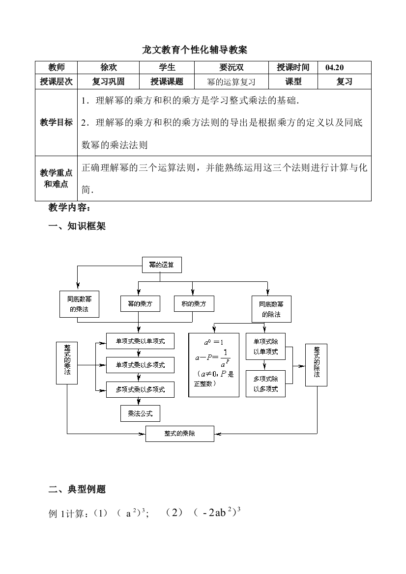 幂的运算复习提优