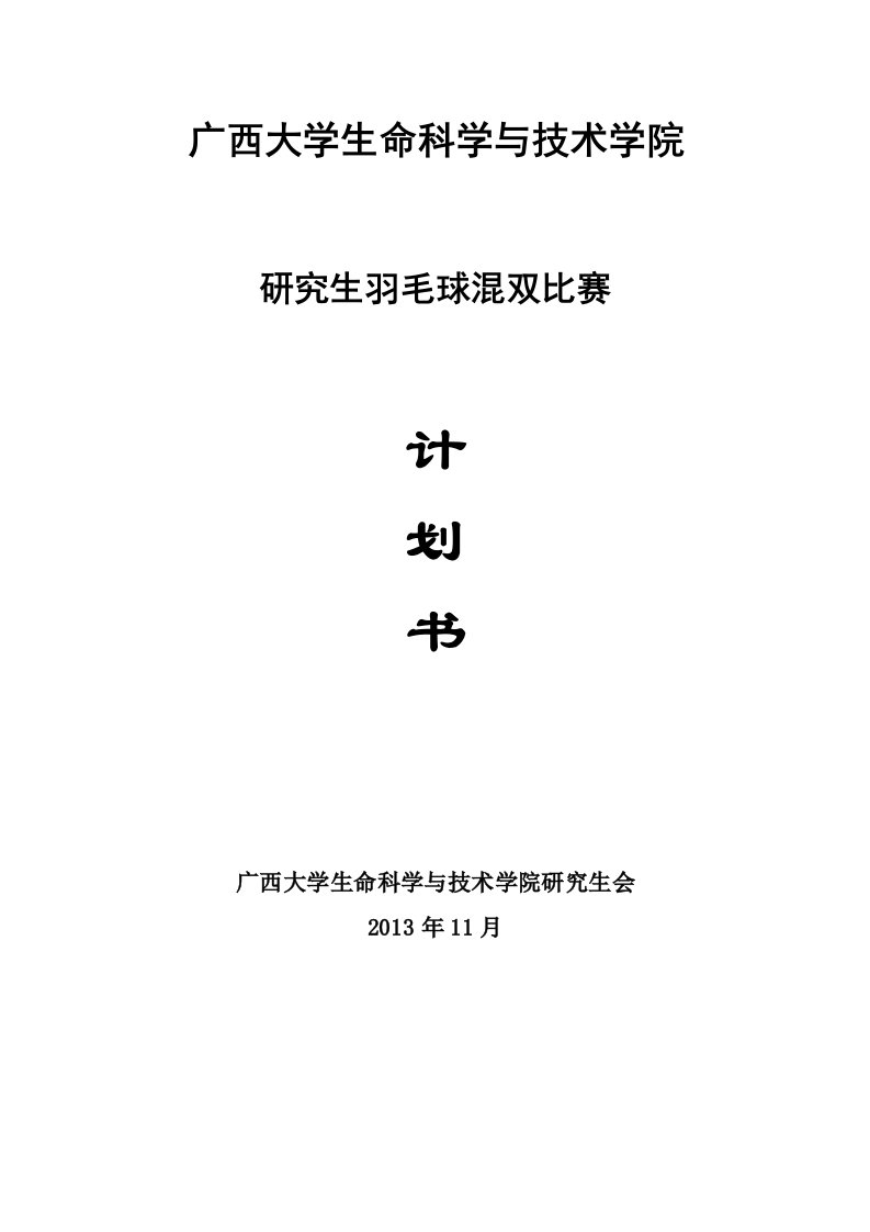 羽毛球赛前期策划