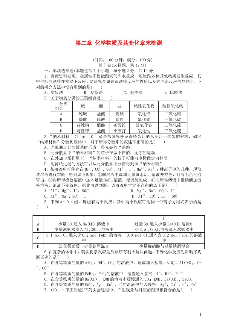 高考化学大一轮总复习（苏教版全国）第二章