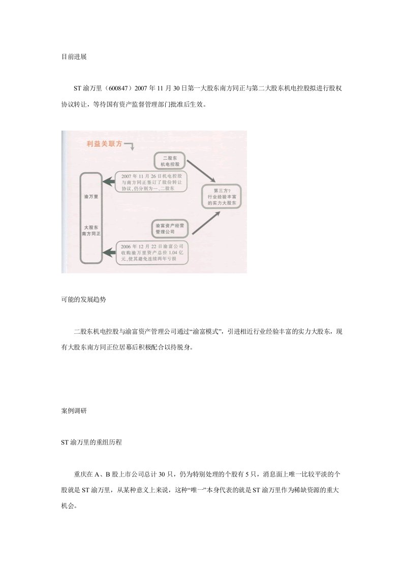 ST渝万里：大股东隐藏幕后静待新嫁