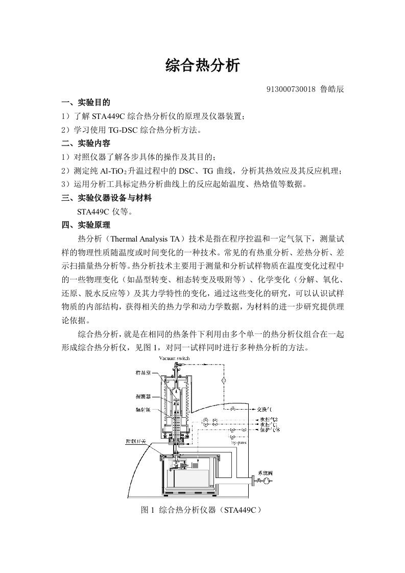 STA449C综合热分析仪的原理（热分析）