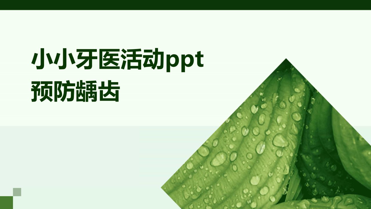 小小牙医活动ppt预防龋齿课件