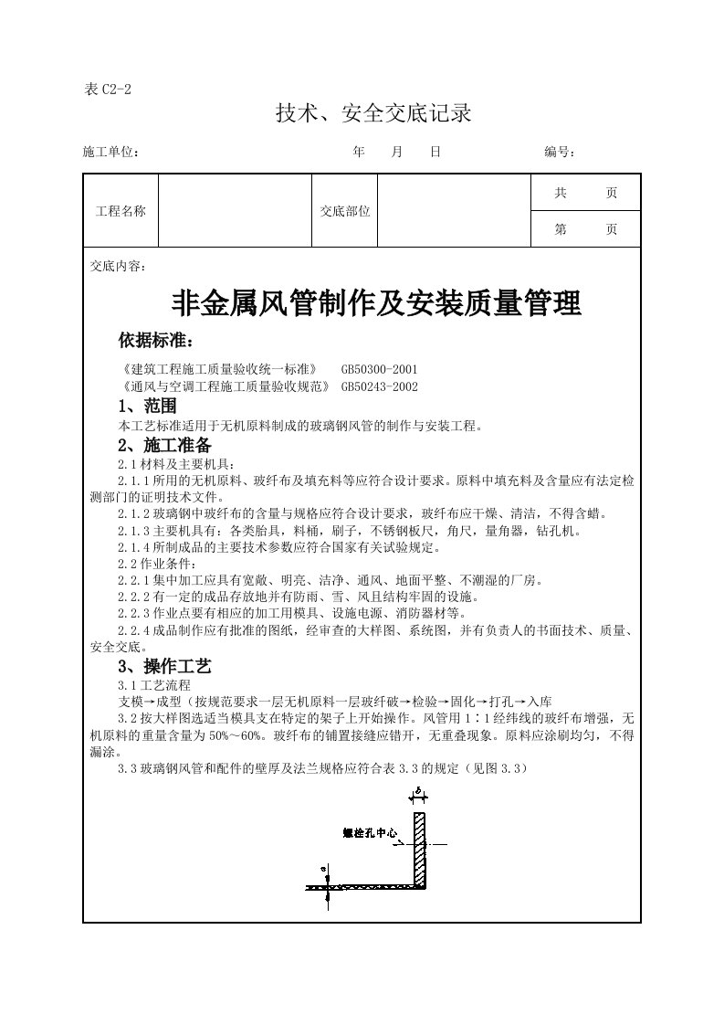 非金属风管制作及安装质量管理