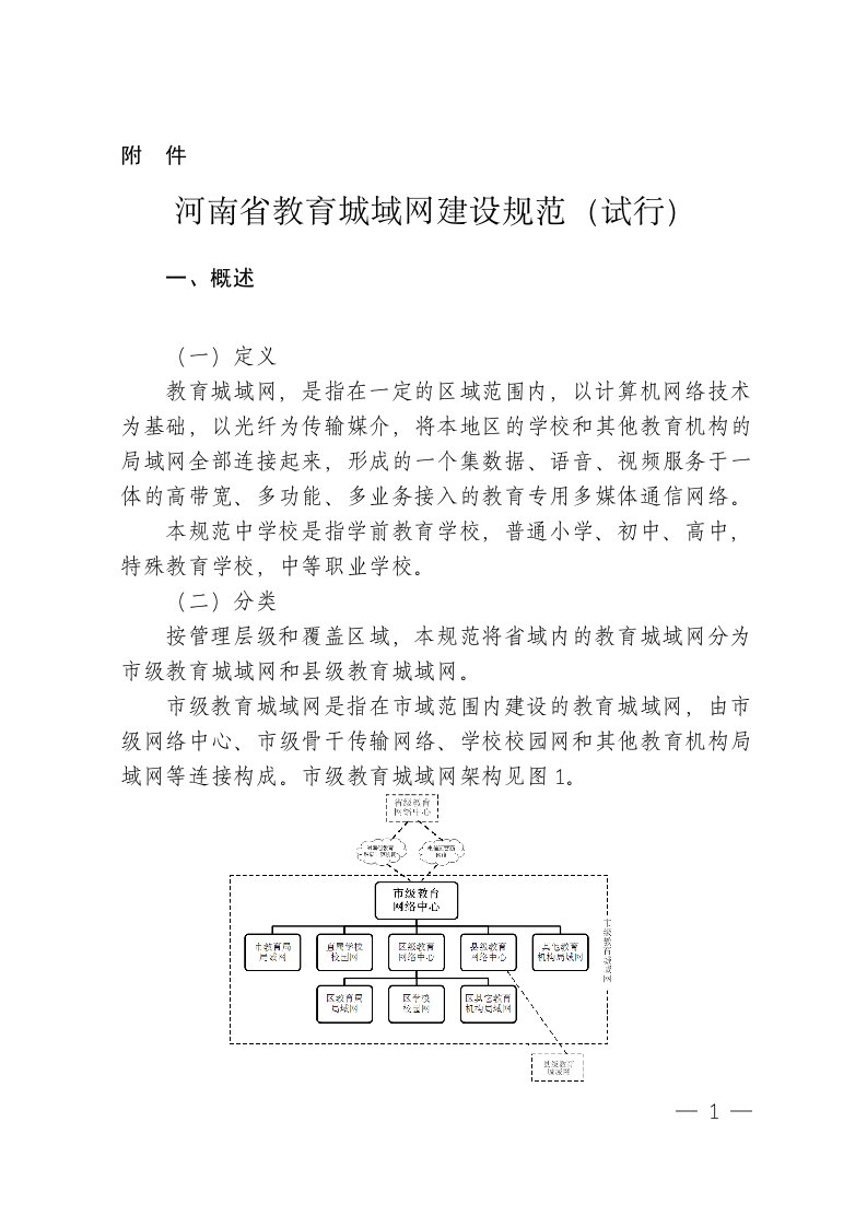 河南省教育城域网建设规范（试行）