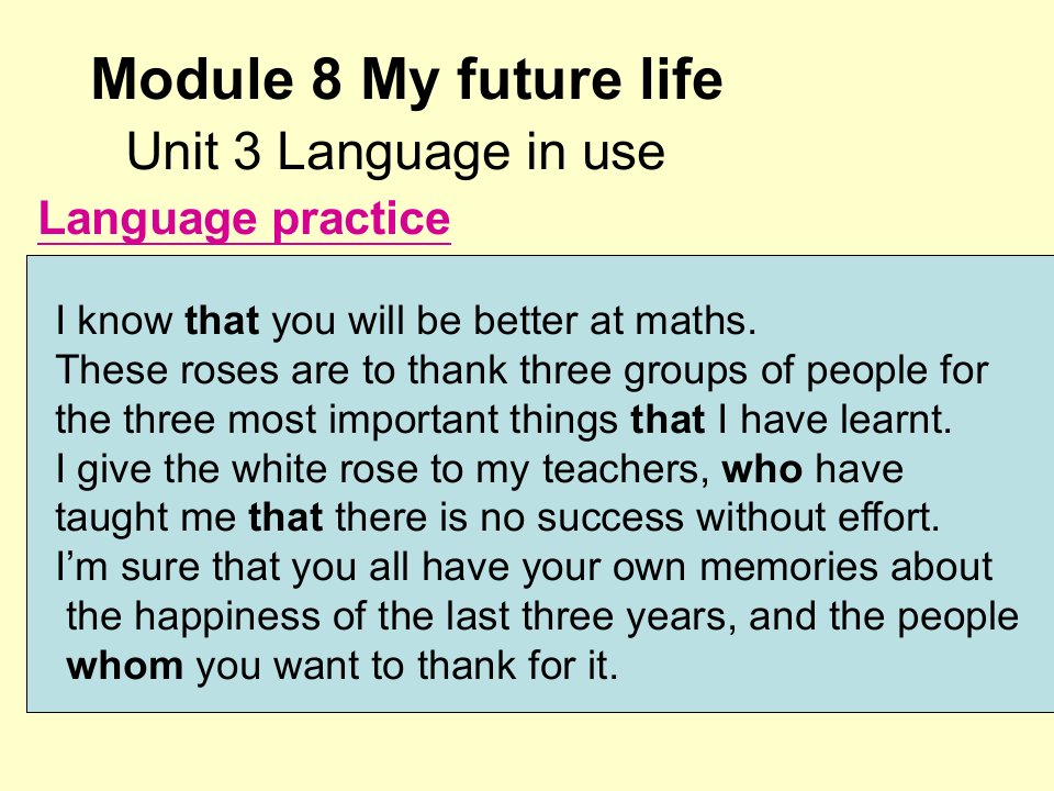 外研版九年级英语下Module8Unit3