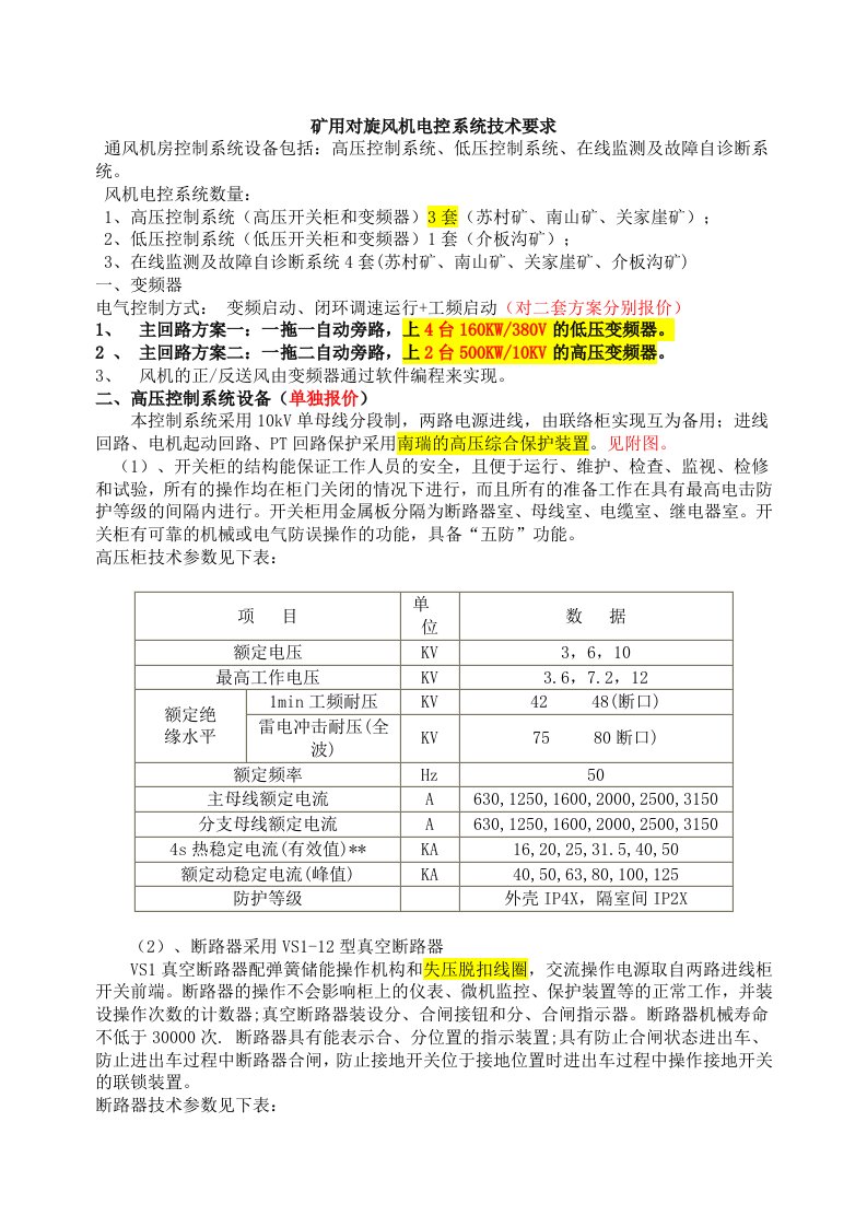 风机电控文技术要求