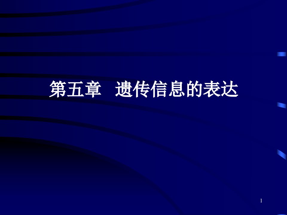 医学课件第五章遗传信息的表达