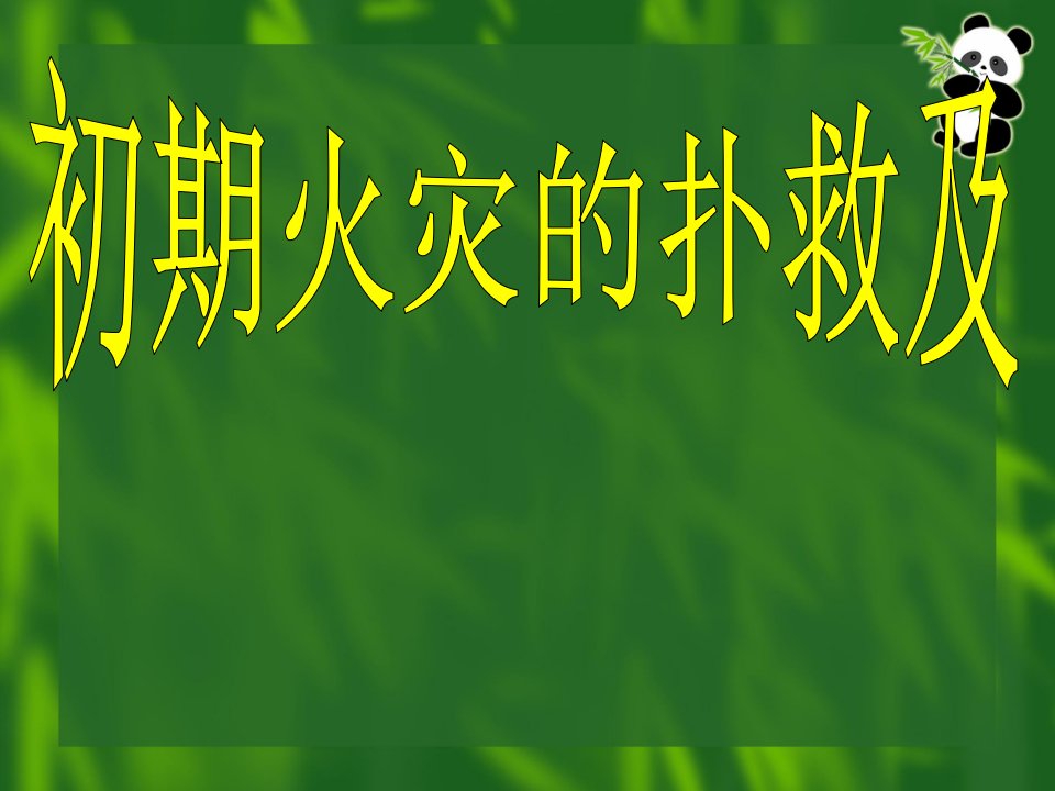 精选初期火灾扑救与人员安全疏散