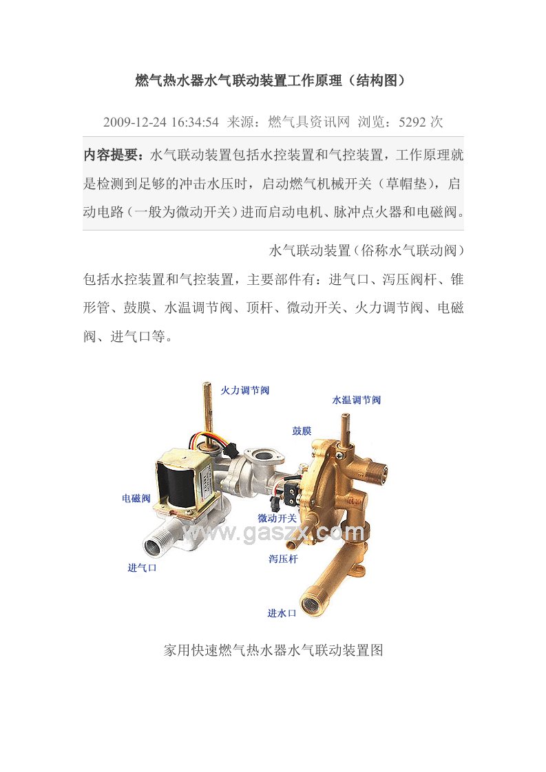 家用燃气热水器基本工作原理及常见故障判断