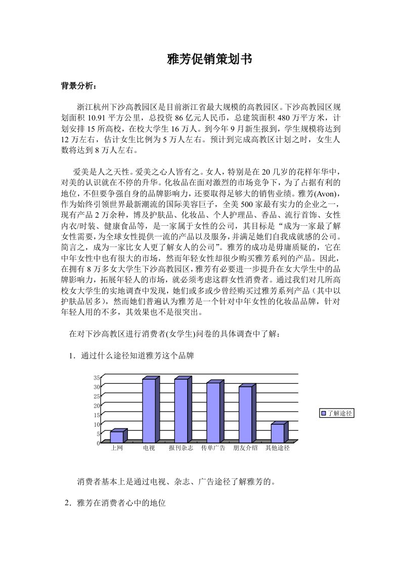 雅芳促销策划案例