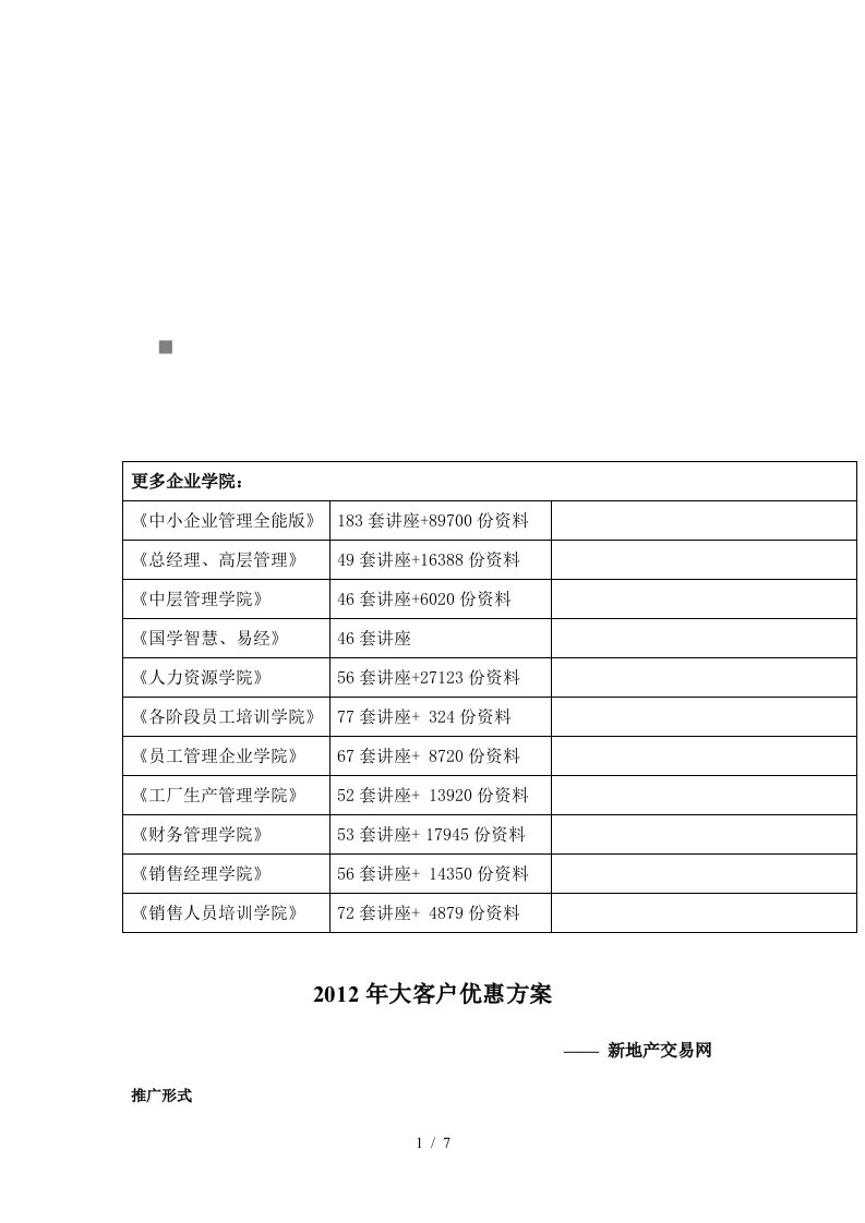 地产公司大客户优惠方案