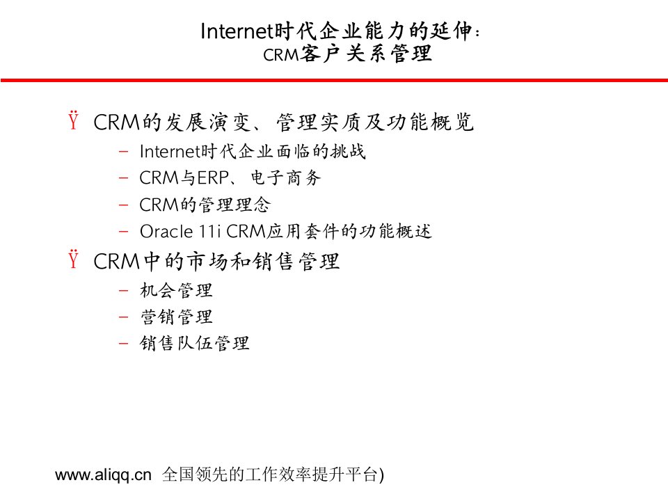 INTERNET时代企业能力的延伸CRM客户关系管理