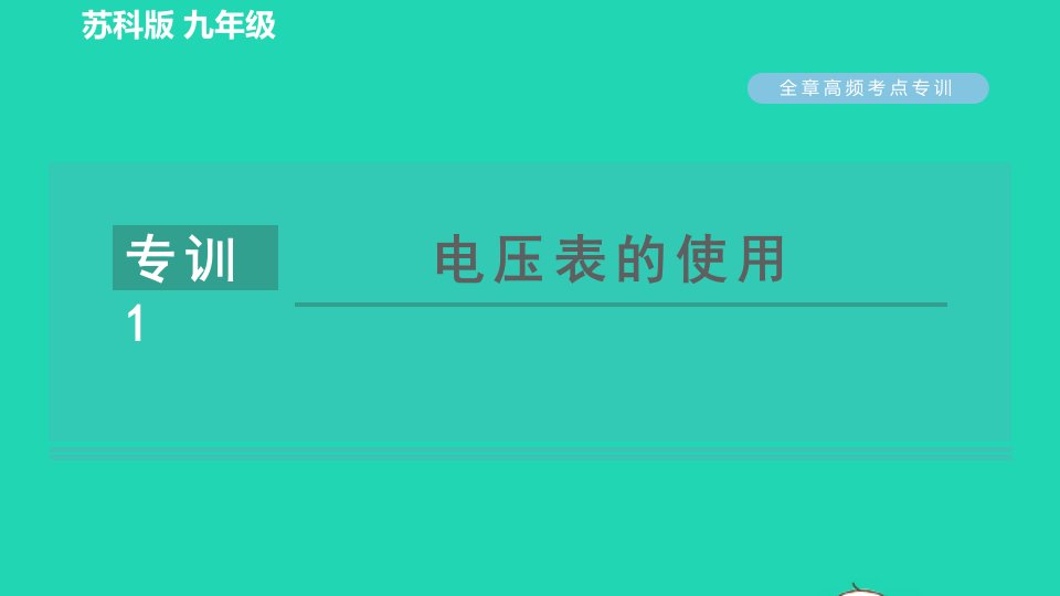 2021九年级物理全册第十三章电路初探高频考点专训专训1电压表的使用习题课件新版苏科版