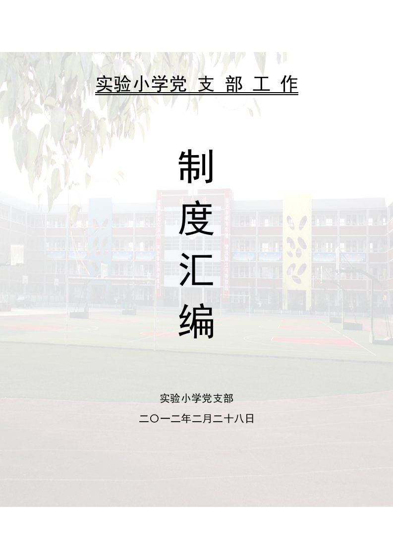 实验小学党支部工作制度汇编