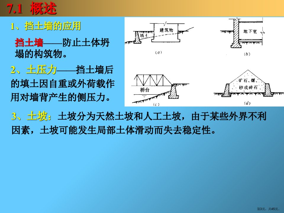 土木建筑第七章土压力和土坡稳定性课件