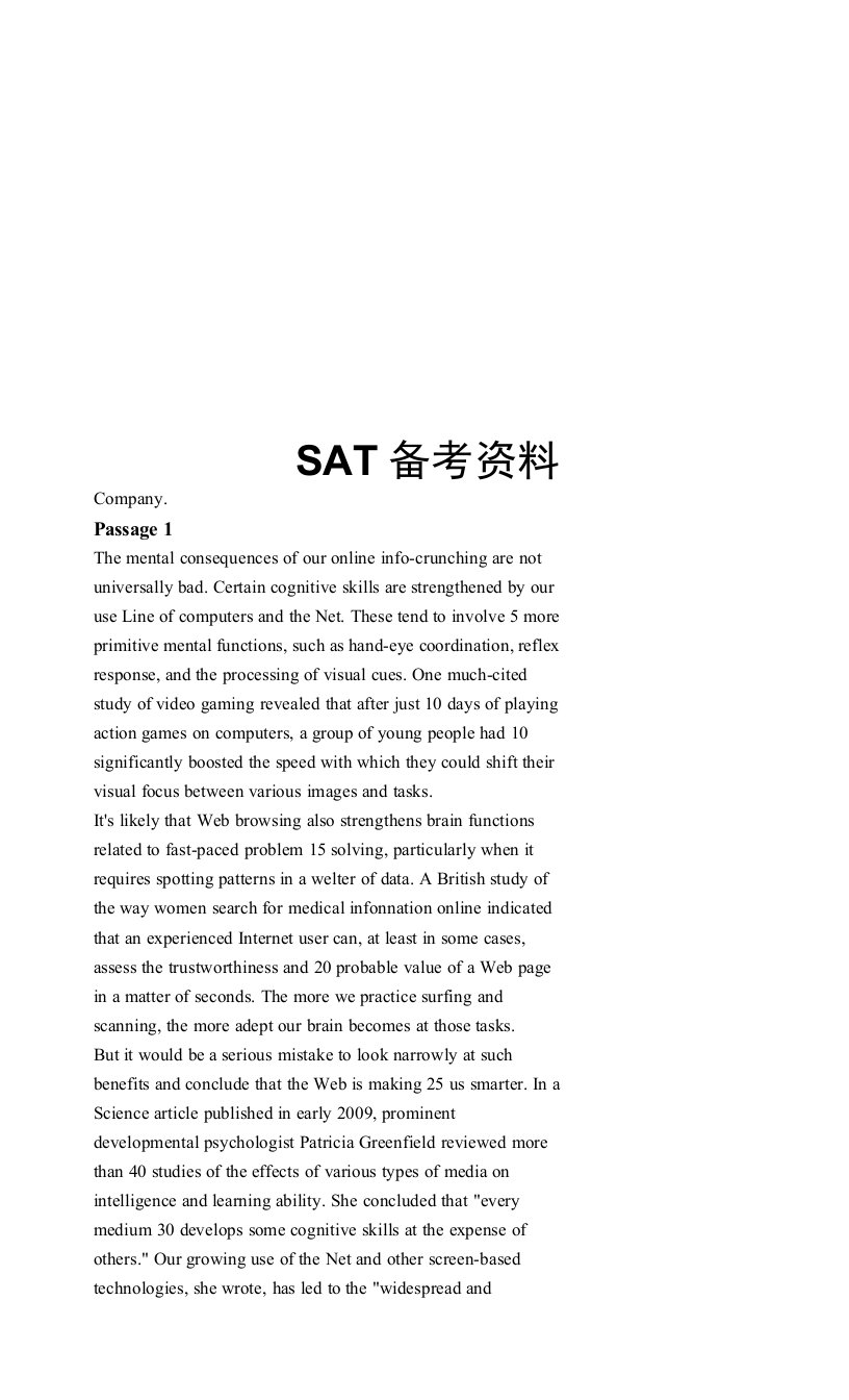 SAT真题新OG-Test02-SAT备考资料