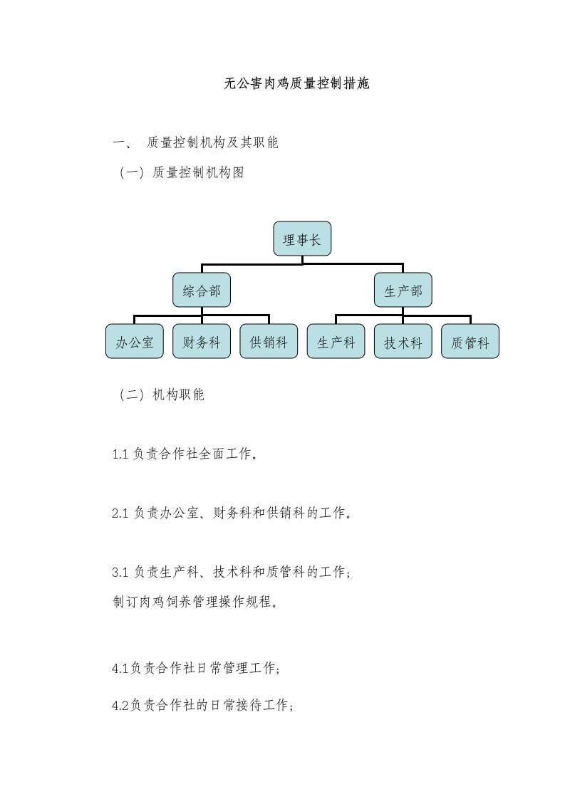 无公害肉鸡质量控制措施及生产规程