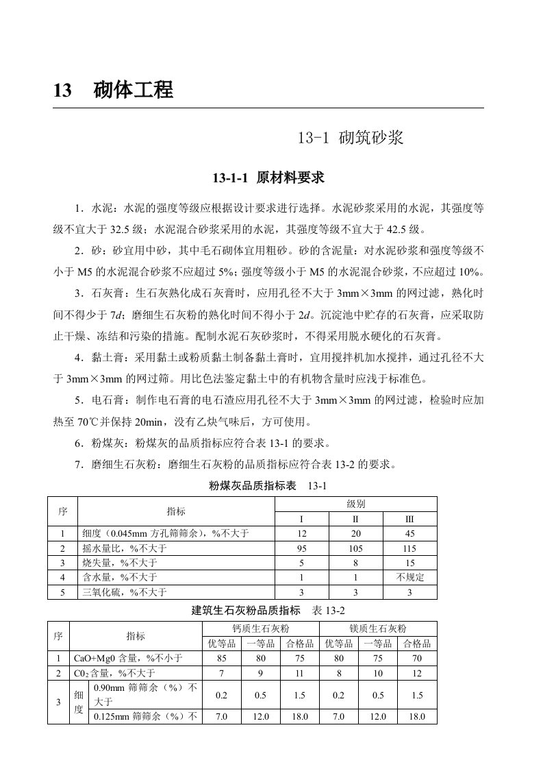 建筑施工手册-砌体工程