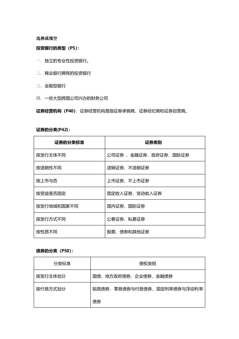 投资银行学参考资料