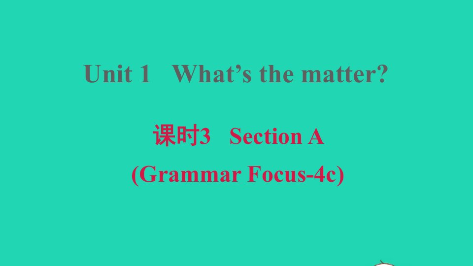 2022春八年级英语下册Unit1What'sthematter课时3SectionAGrammarFocus_4c习题课件新版人教新目标版