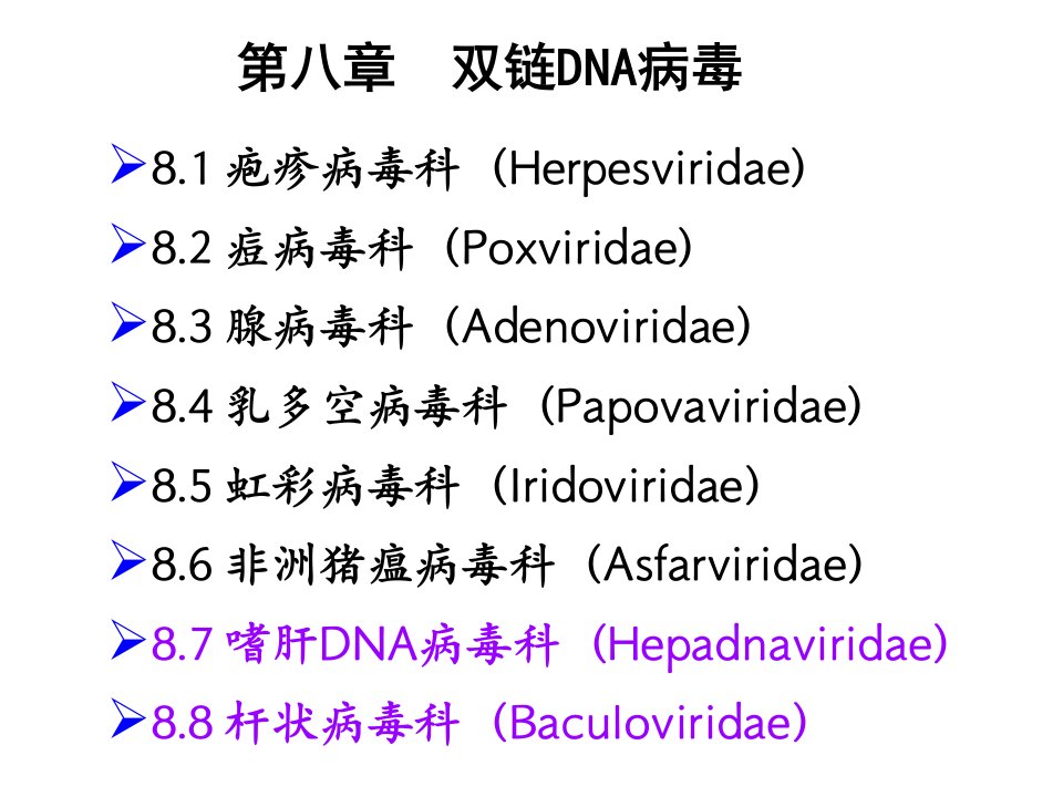 动物病毒学课件第8章双链DNA病毒