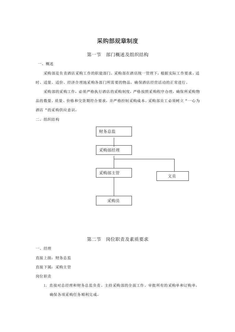 采购部规章制度