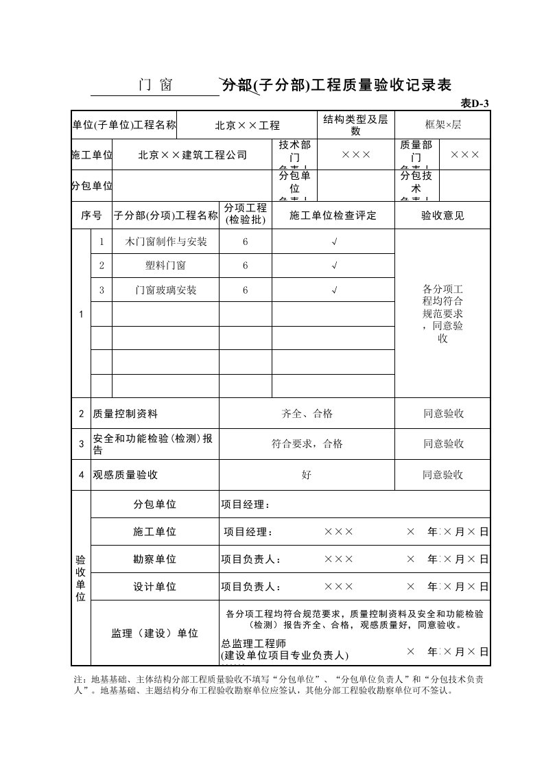 建筑工程-表D3门