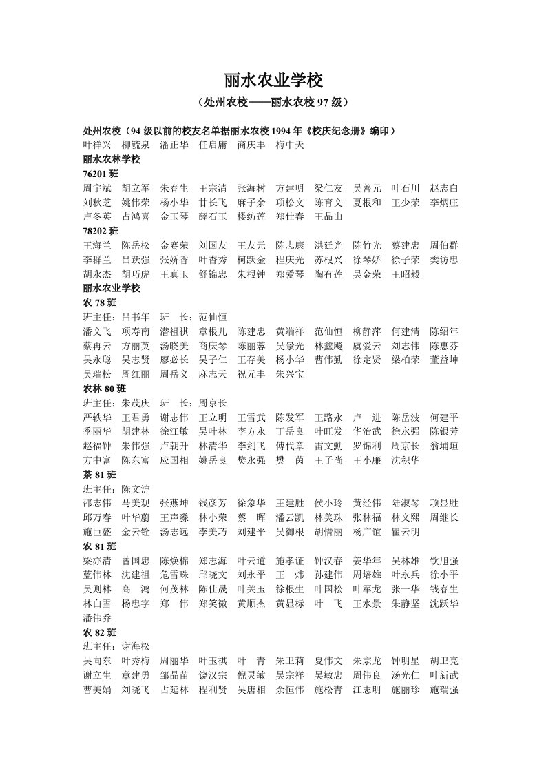 丽水农业学校