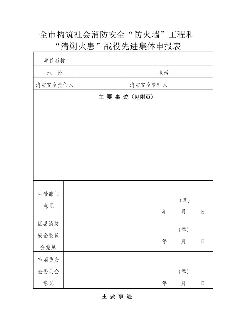 派出所清剿火患战役先进集体申报材料