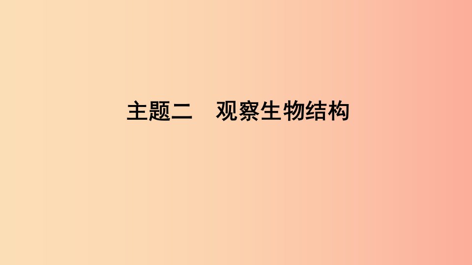 山东省2019年中考生物主题复习二观察生物结构课件济南版