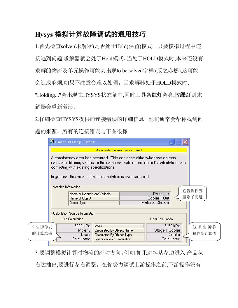 精品[精品]00hysys的发现并处理问题的一般技巧