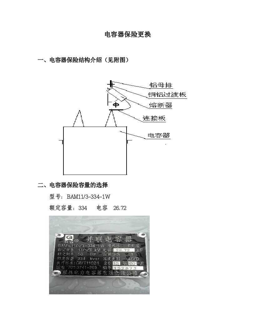 电容器保险更换课件