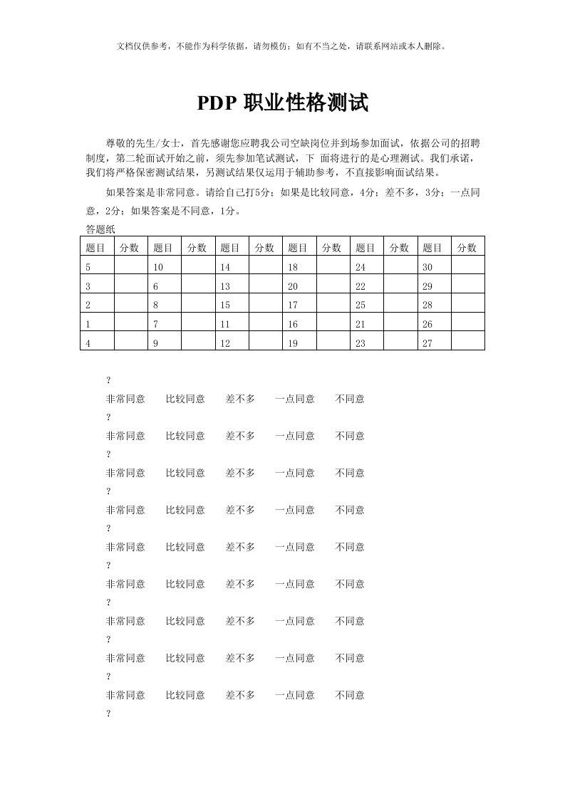 PDP职业性格测试(五种动物类型测试性格)