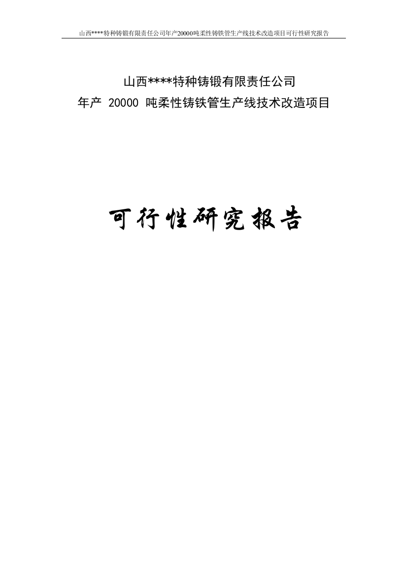 年产-20000-吨柔性铸铁管生产线技术改造项目可行性谋划书