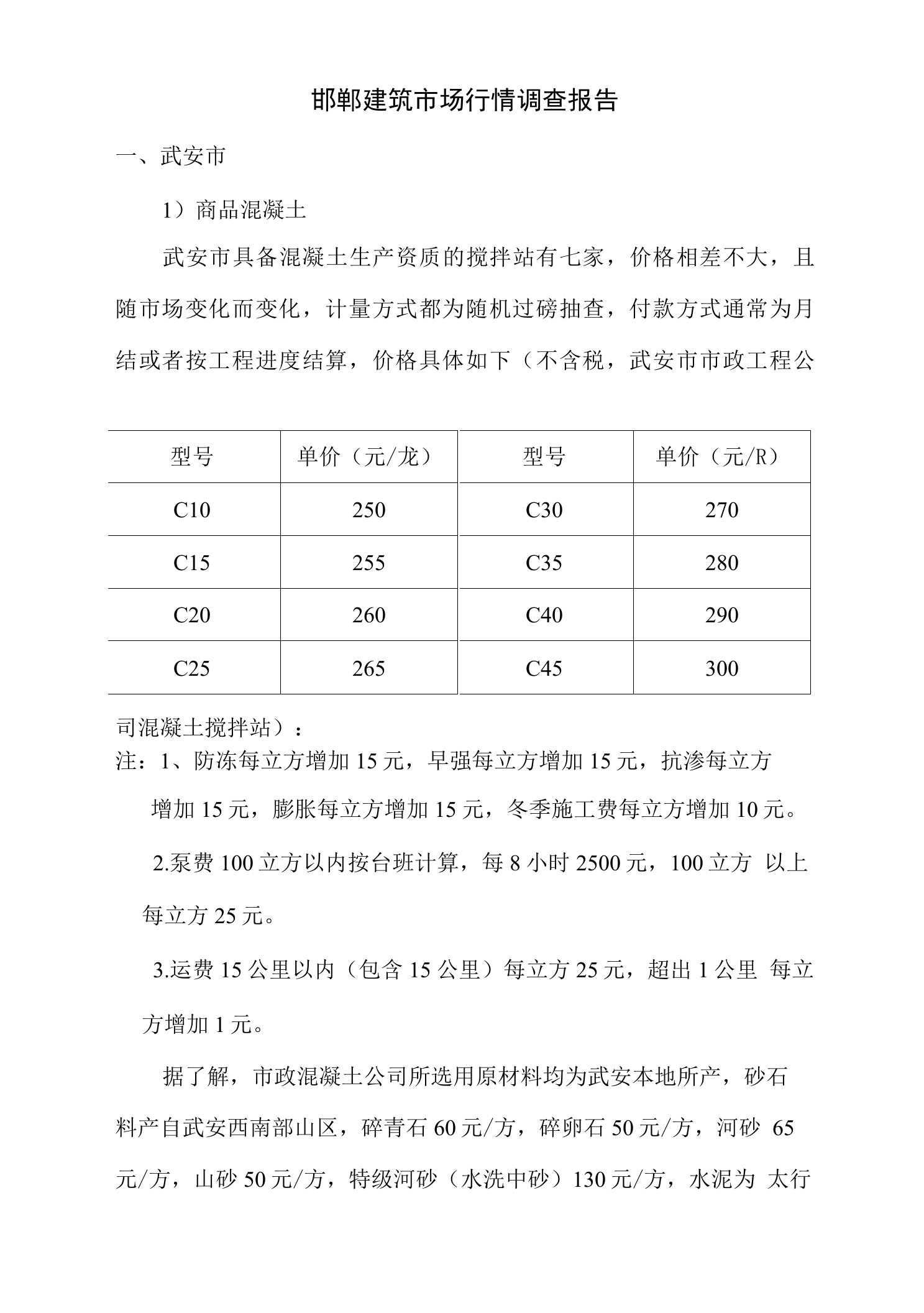 邯郸建筑市场行情调查报告