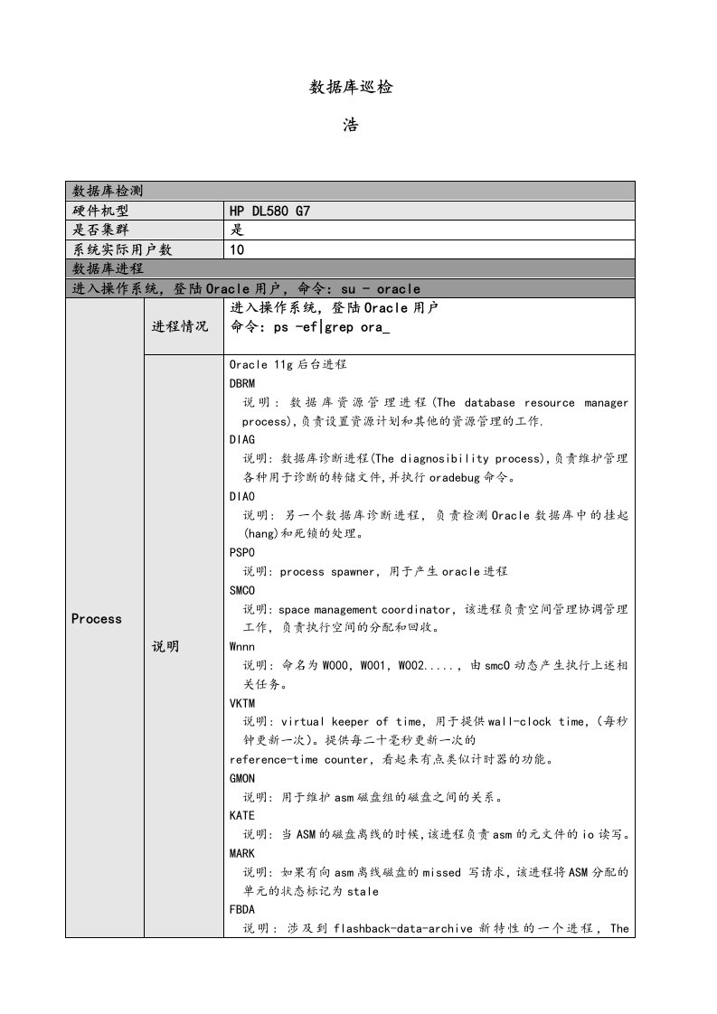 oracle11grac巡检手册簿